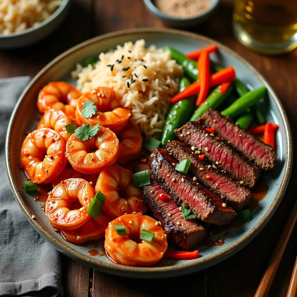 Firecracker Steak and Shrimp