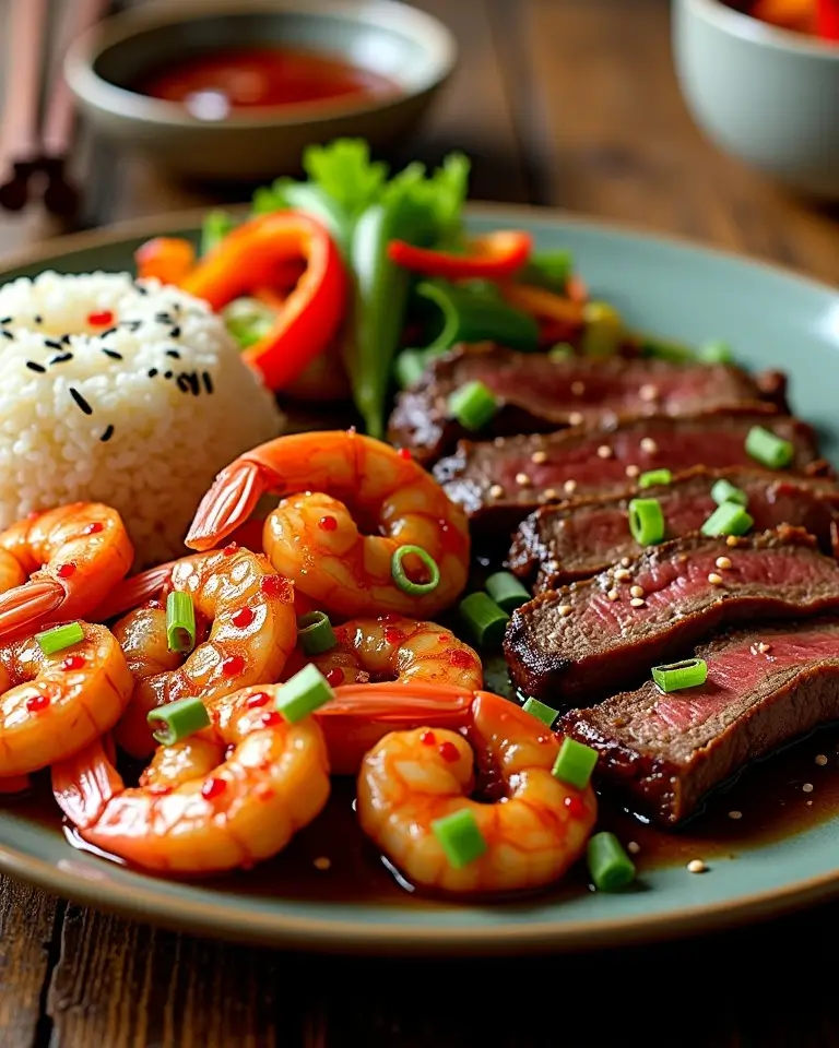Firecracker Steak and Shrimp