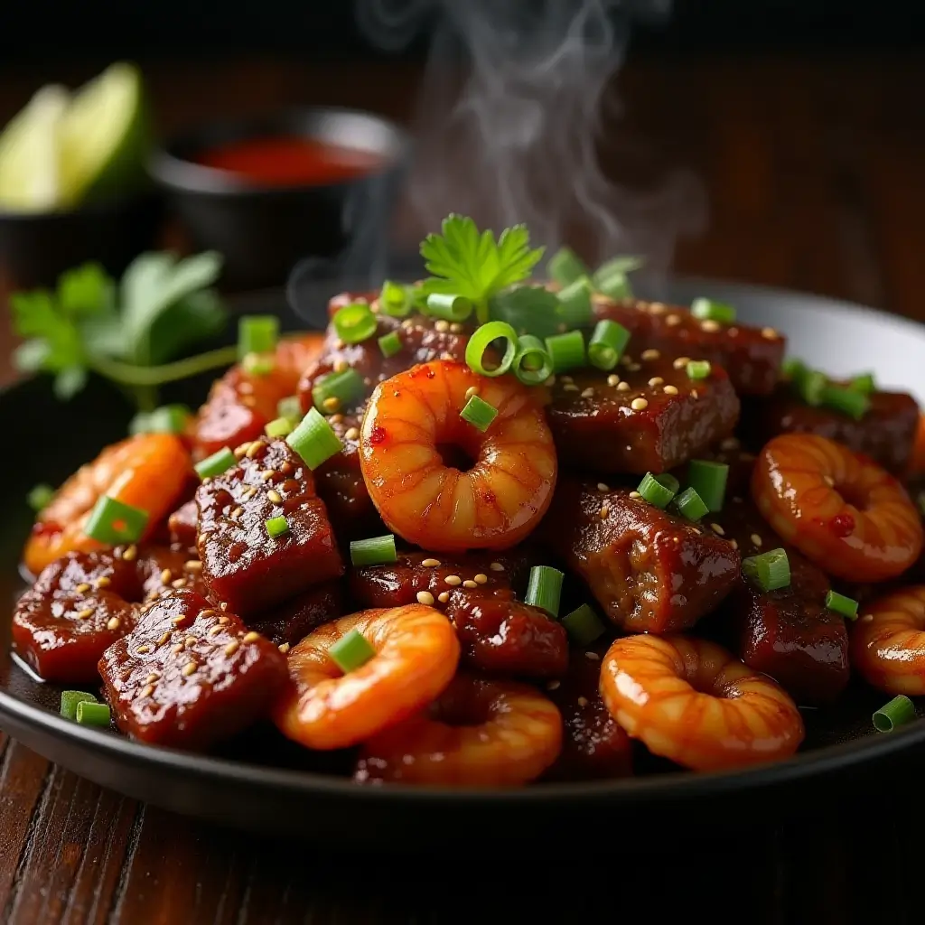 Firecracker Steak and Shrimp
