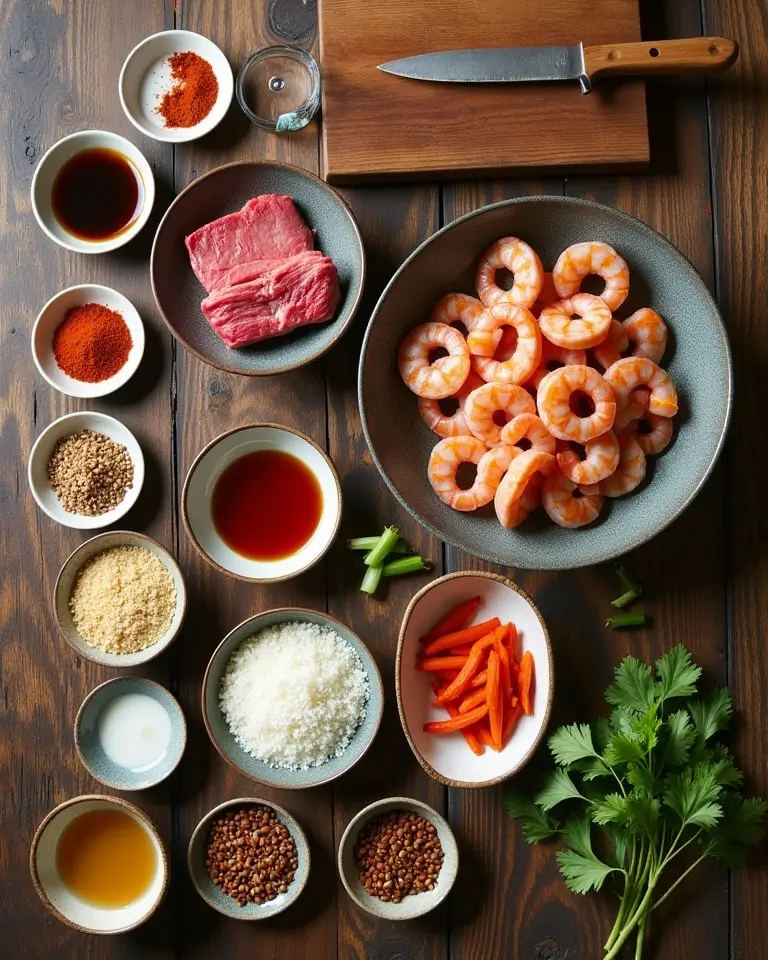 Firecracker Steak and Shrimp Ingredients
