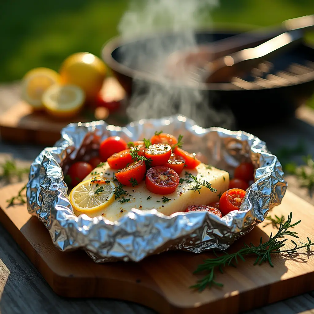 Grilled Cod in Foil