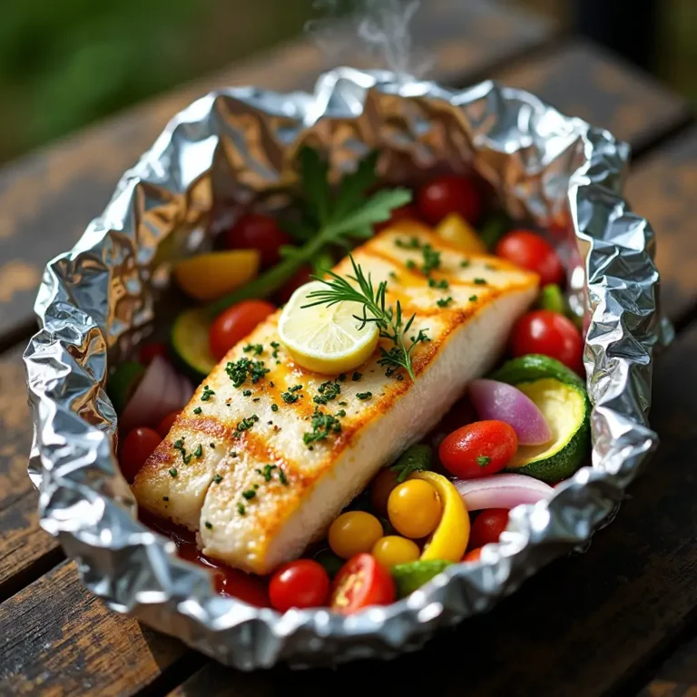 Grilled Cod in Foil