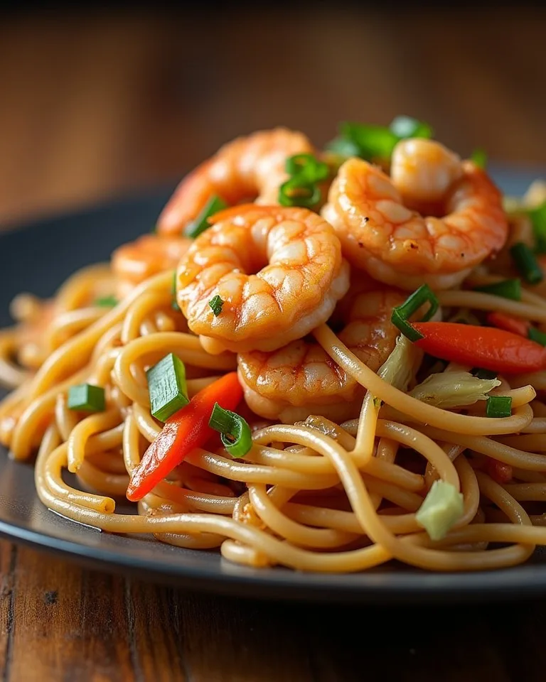 Easy Shrimp lo mein Recipe