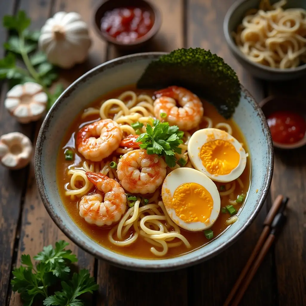 shrimp and ramen noodles