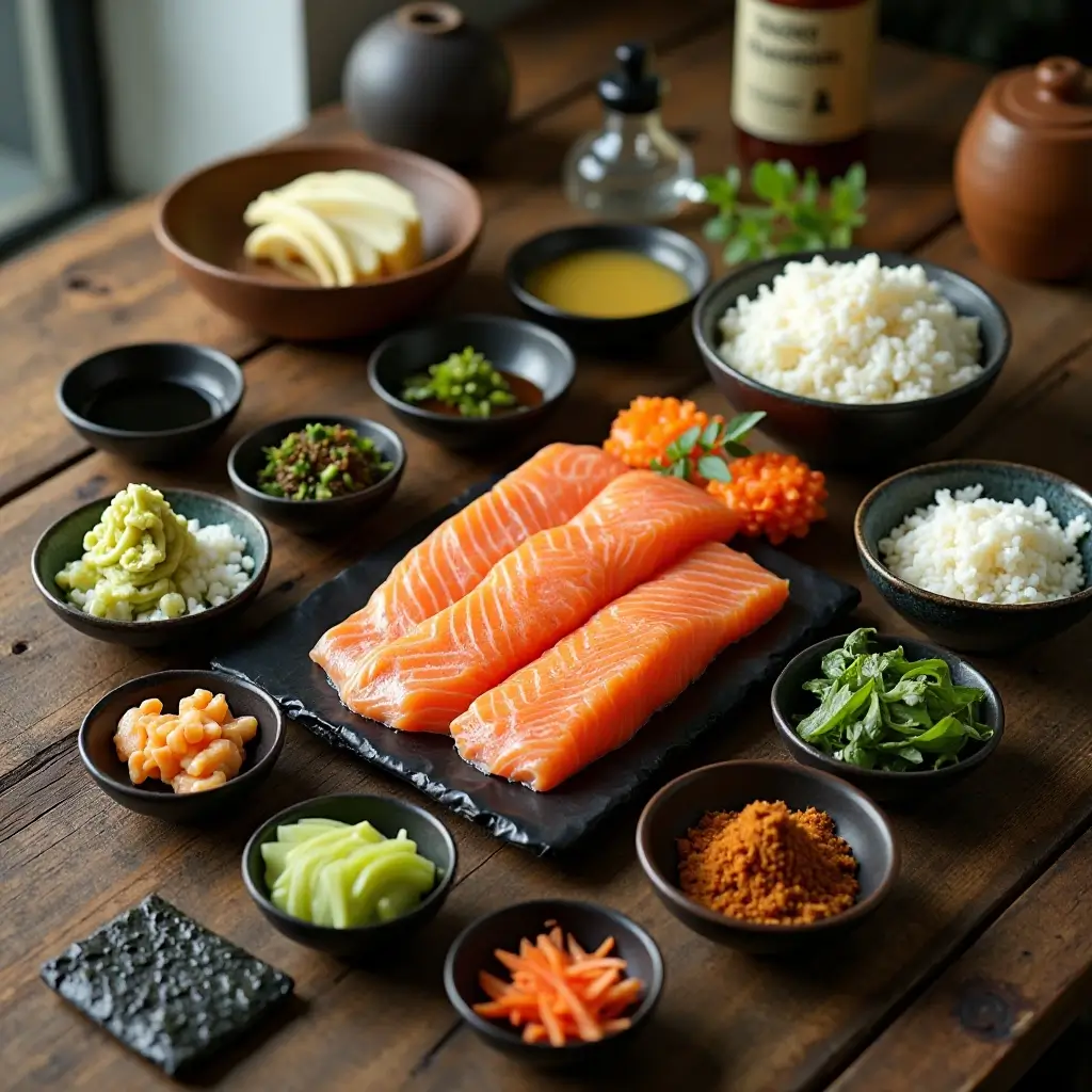 Cooked Salmon Sushi
