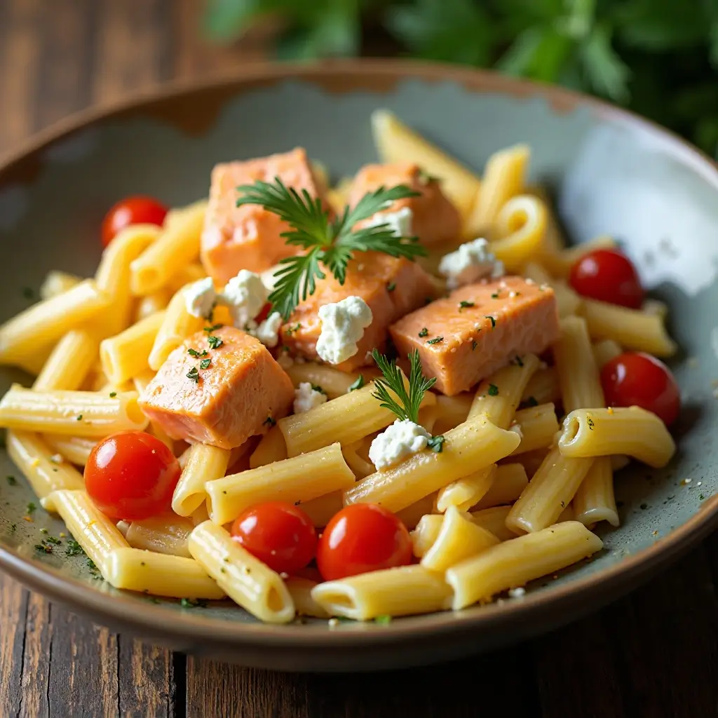 Salmon Feta Pasta