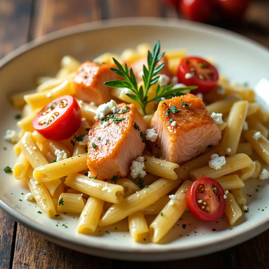 Salmon Feta Pasta