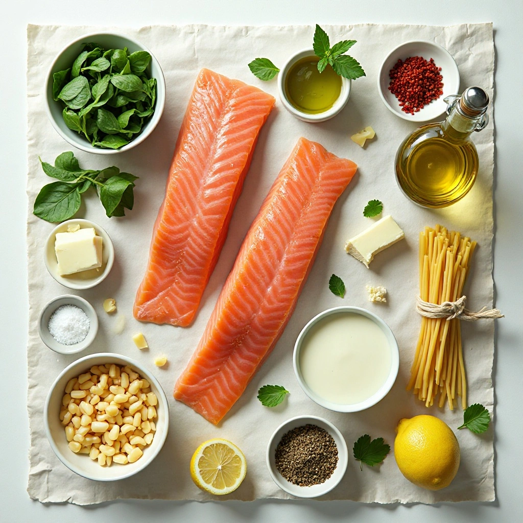 Salmon Spinach Pasta