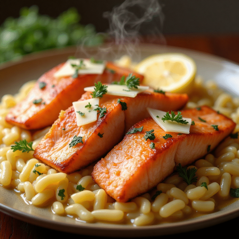 Salmon and Orzo