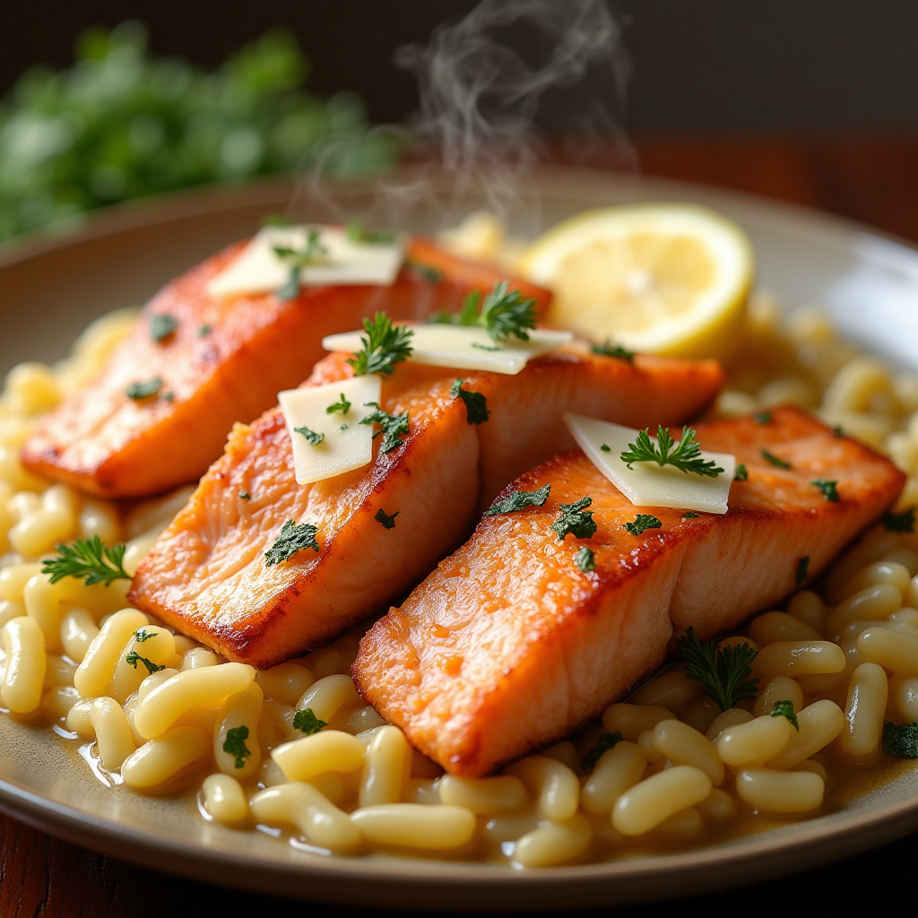 Salmon and Orzo