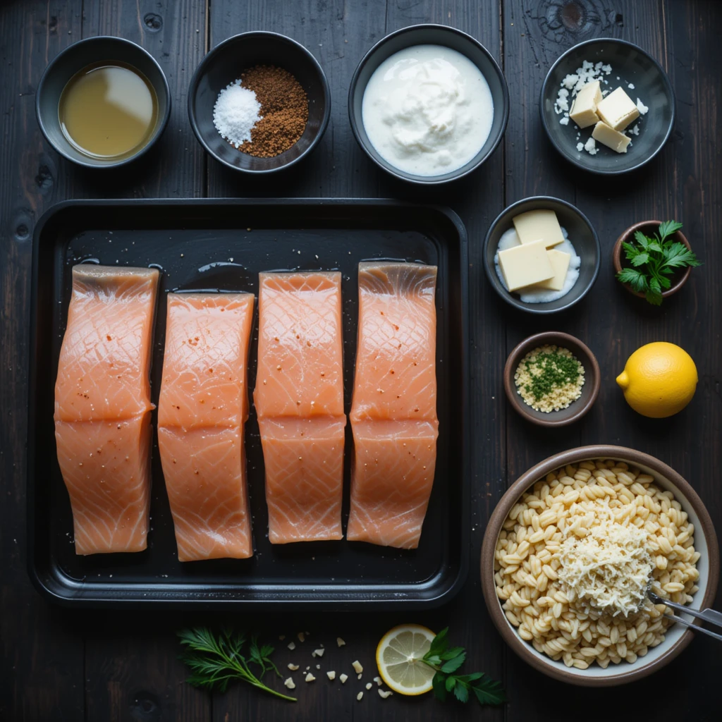 Salmon and Orzo