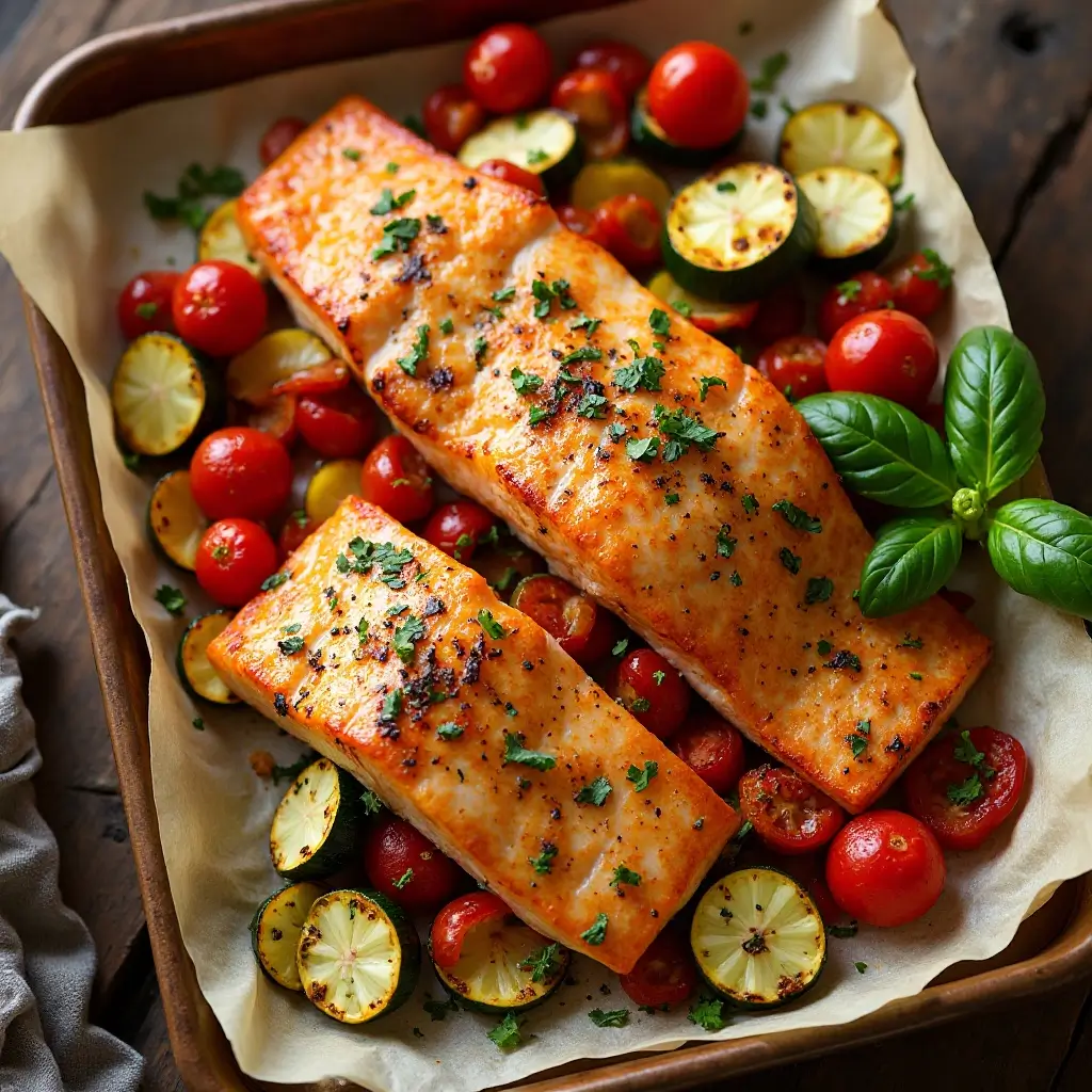 Salmon with Roasted Vegetable