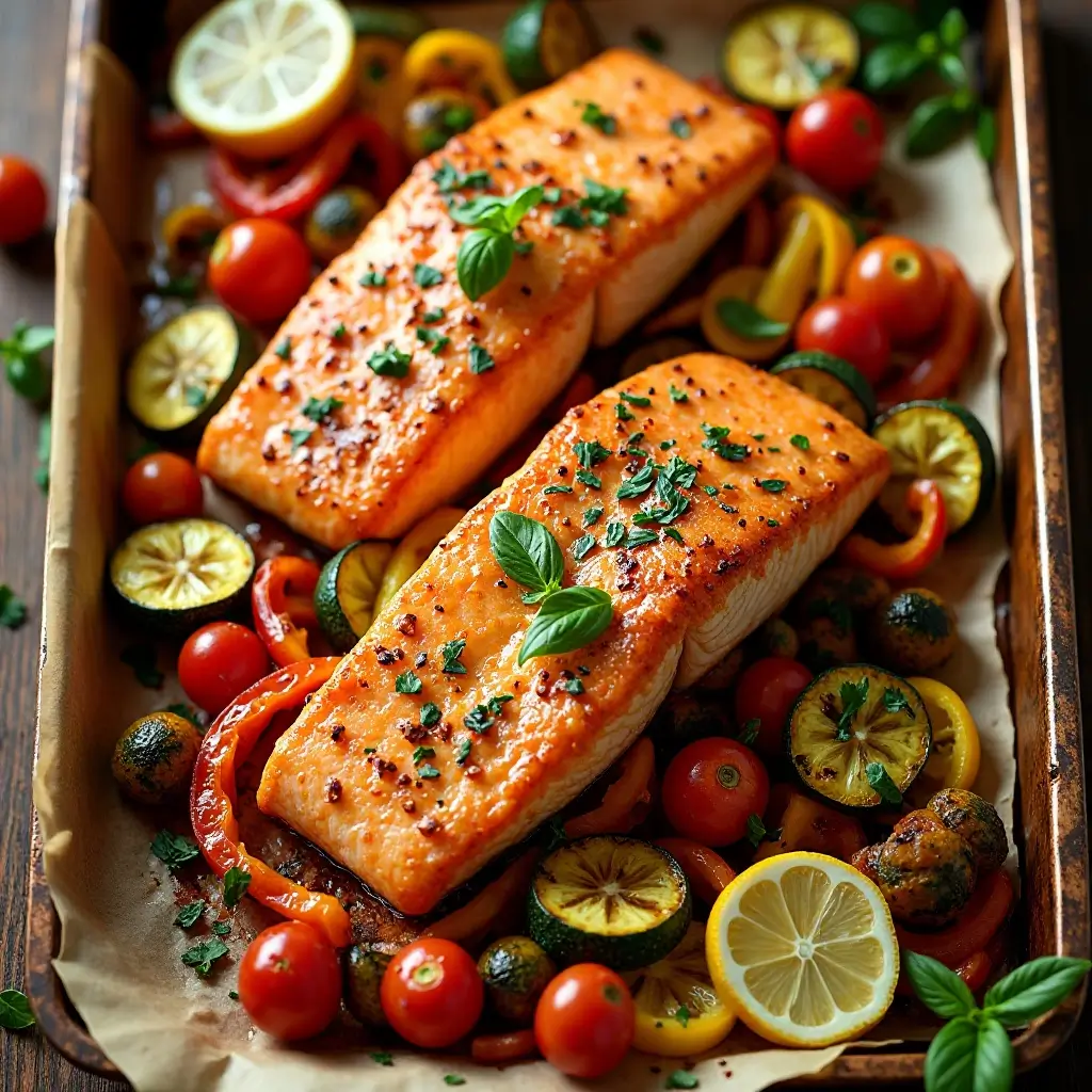 Salmon with Roasted Vegetable