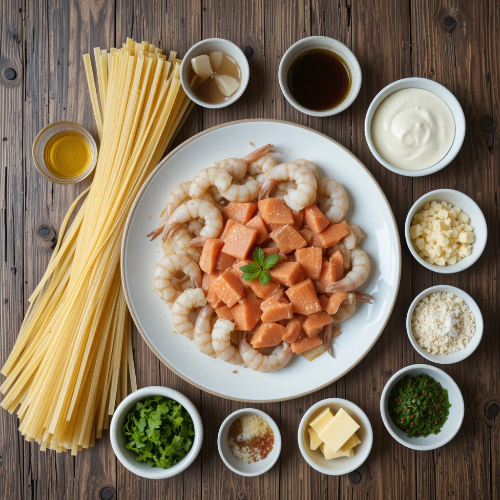 Shrimp and Salmon Pasta