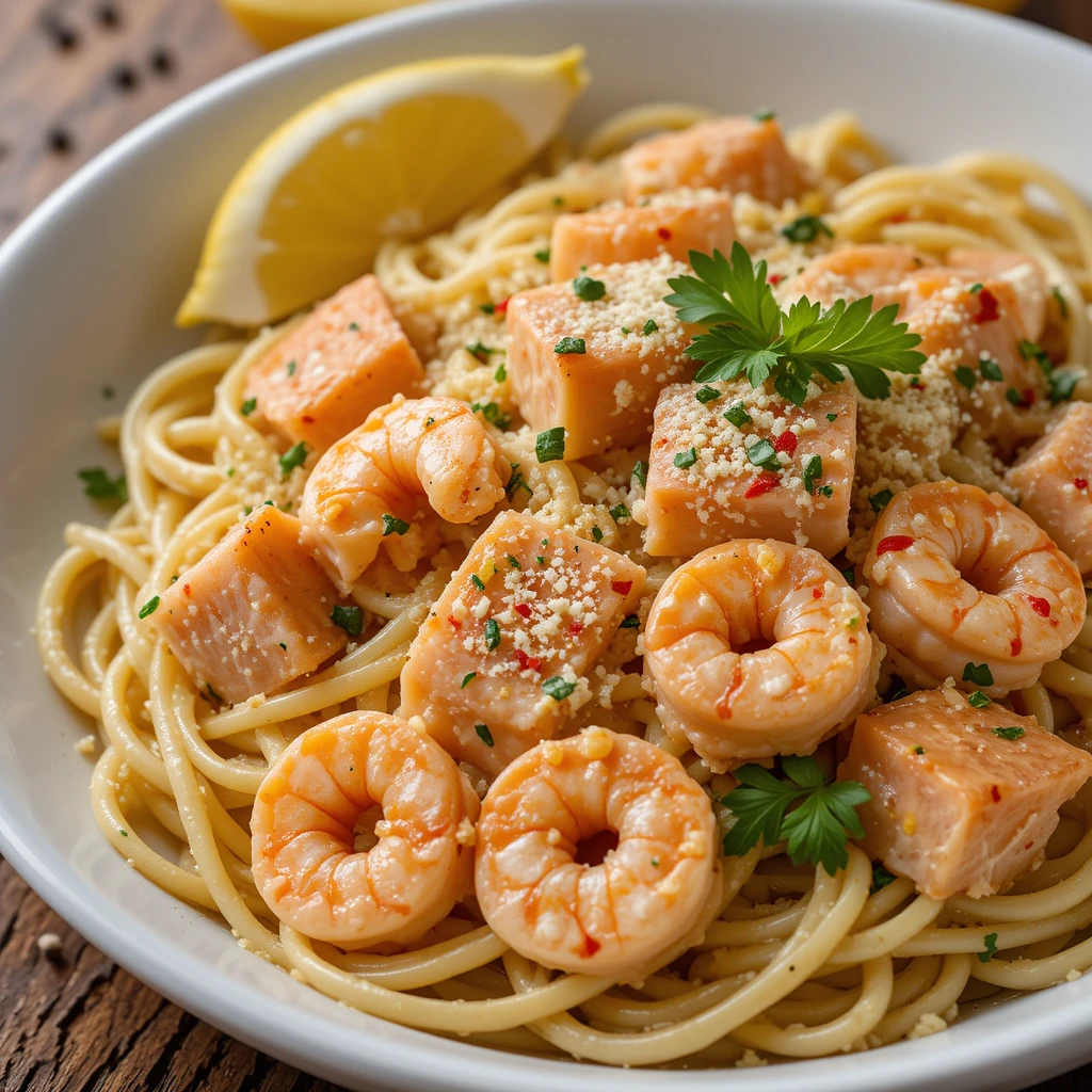 Shrimp and Salmon Pasta