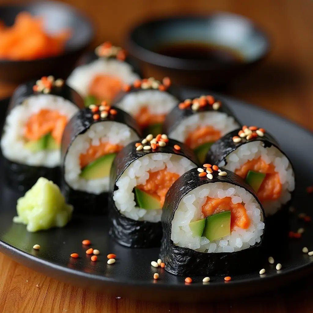 spicy salmon sushi Recipe