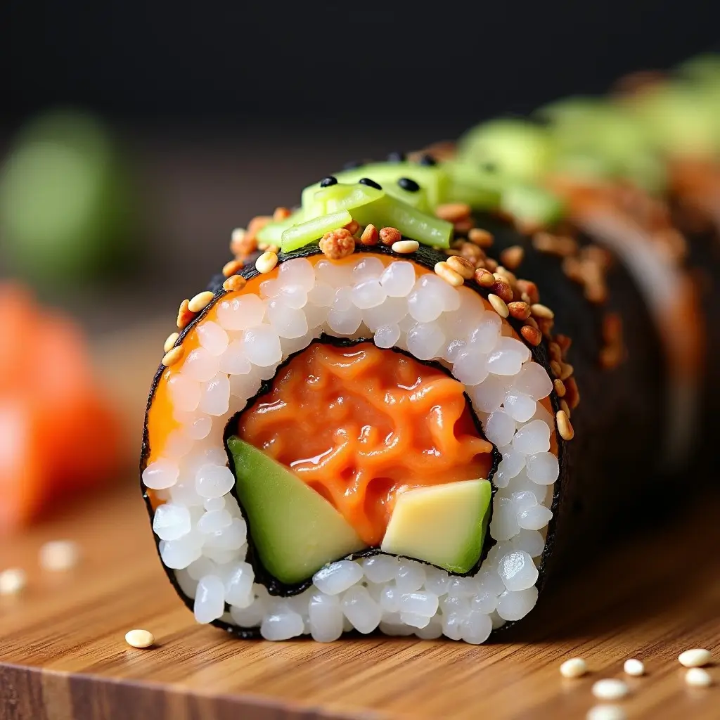 spicy salmon sushi Recipe