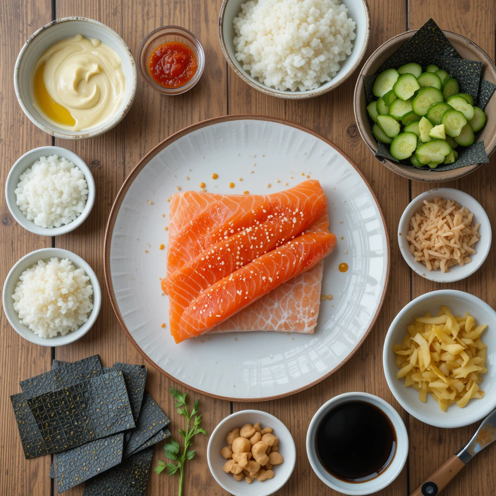 spicy salmon sushi Recipe