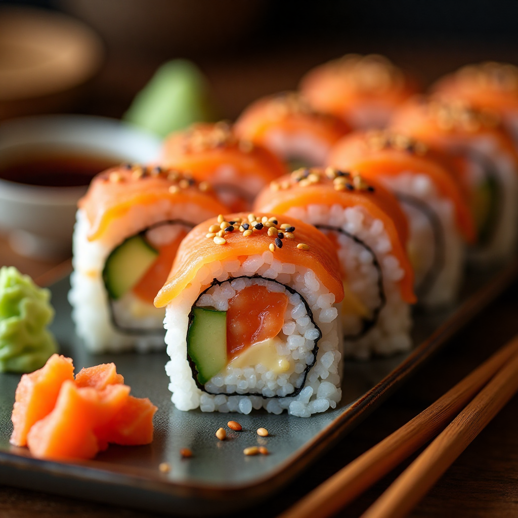 spicy salmon sushi Recipe