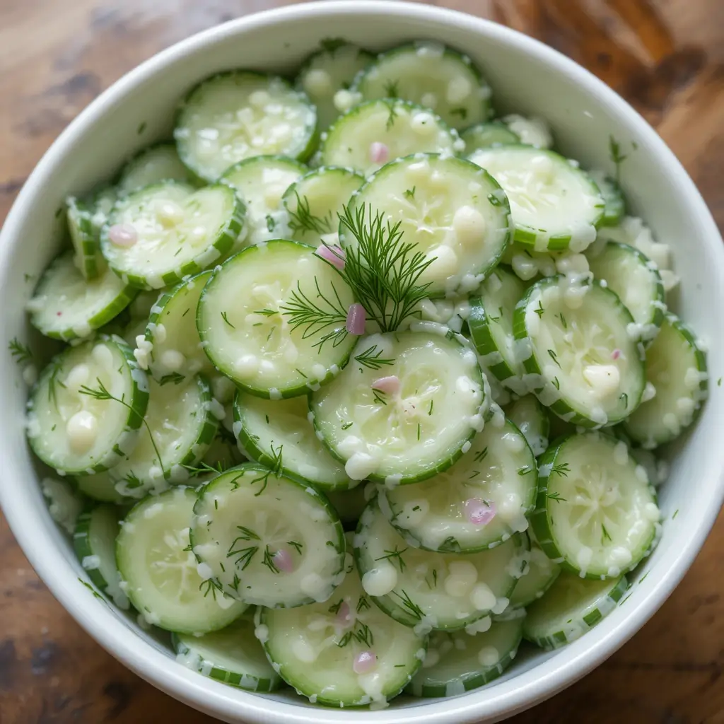 Creamy Cucumber Salad With Dill