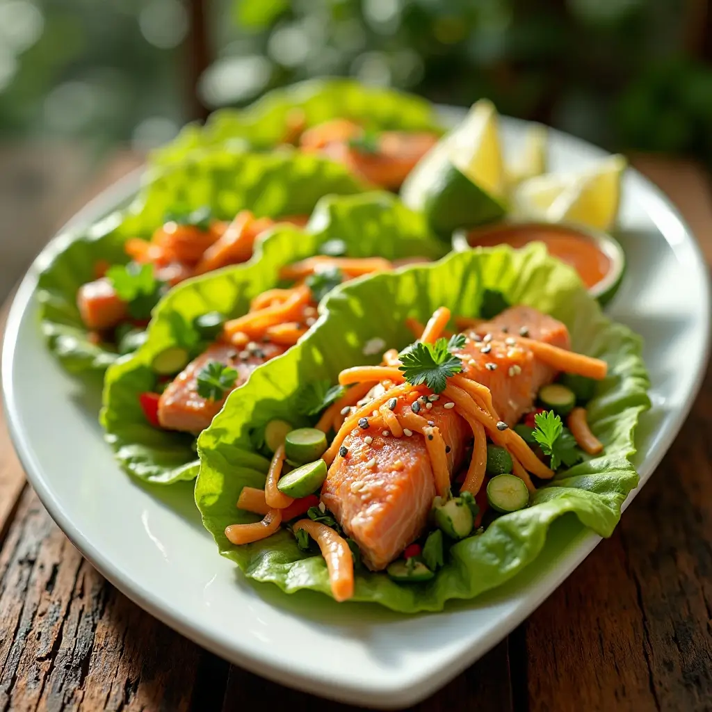 Salmon Lettuce Wraps