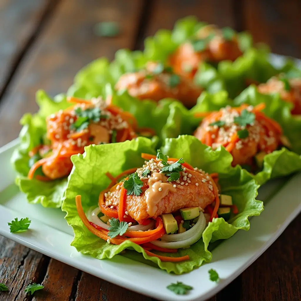 Salmon Lettuce Wraps
