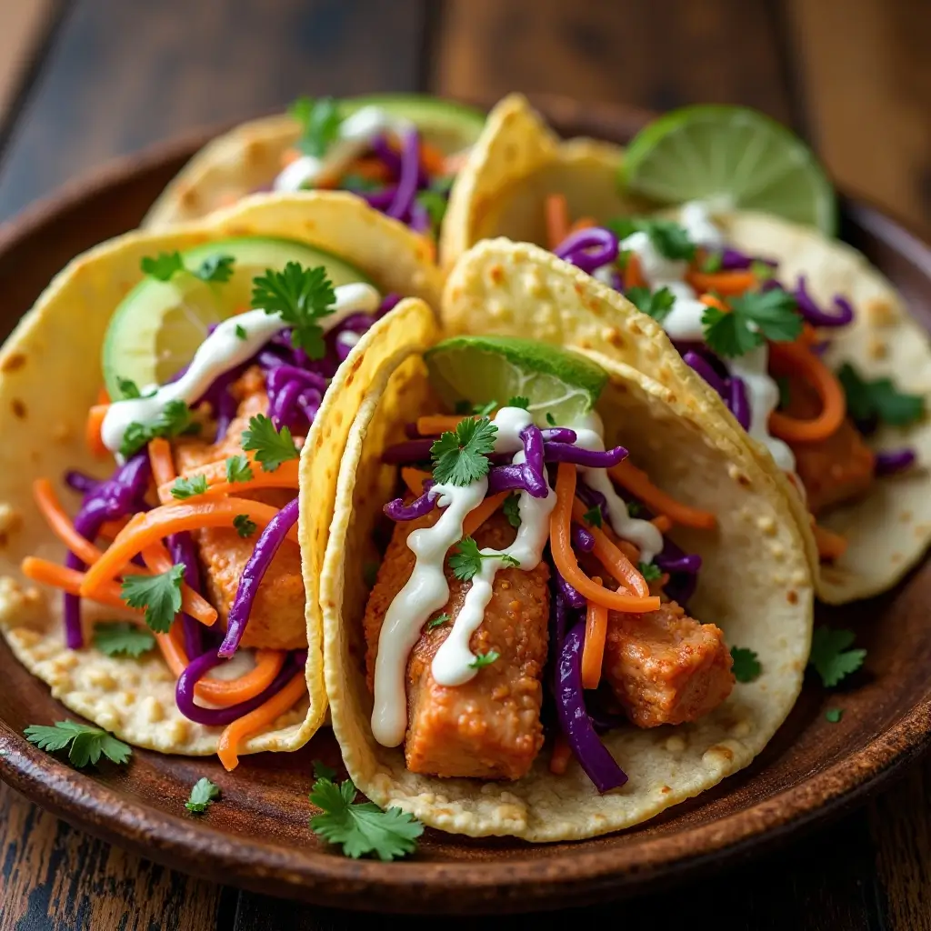 Salmon Tacos with Slaw