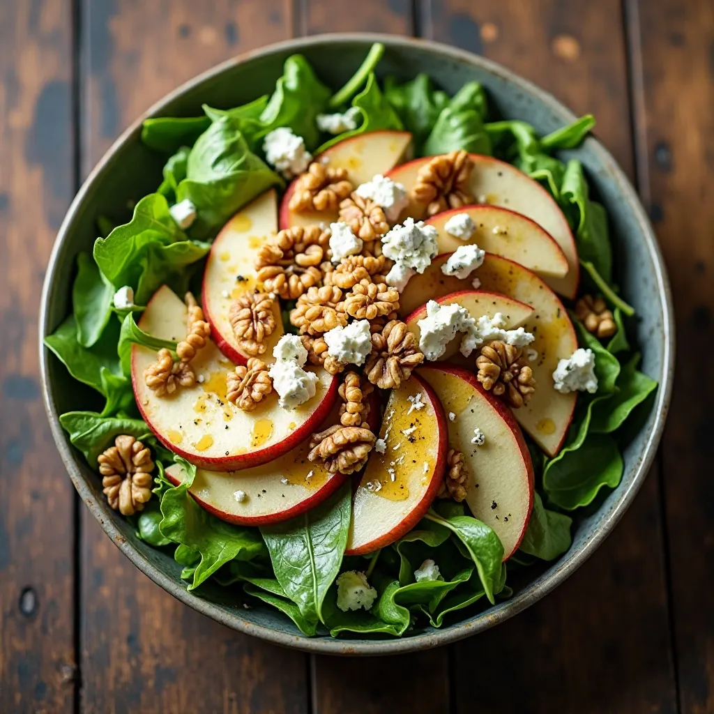 Apple Walnut Salad with Honey Mustard Dressing
