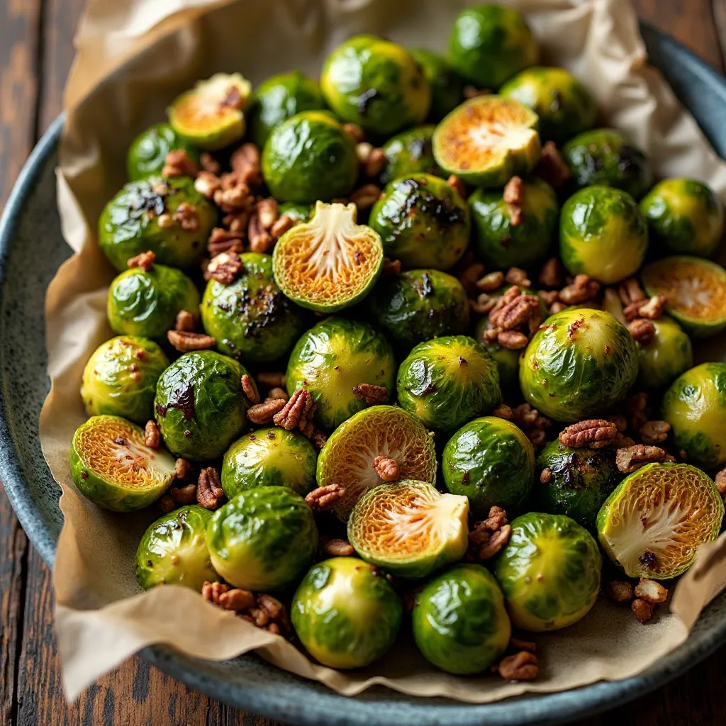 Crispy Roasted Brussels Sprouts with Balsamic Glaze