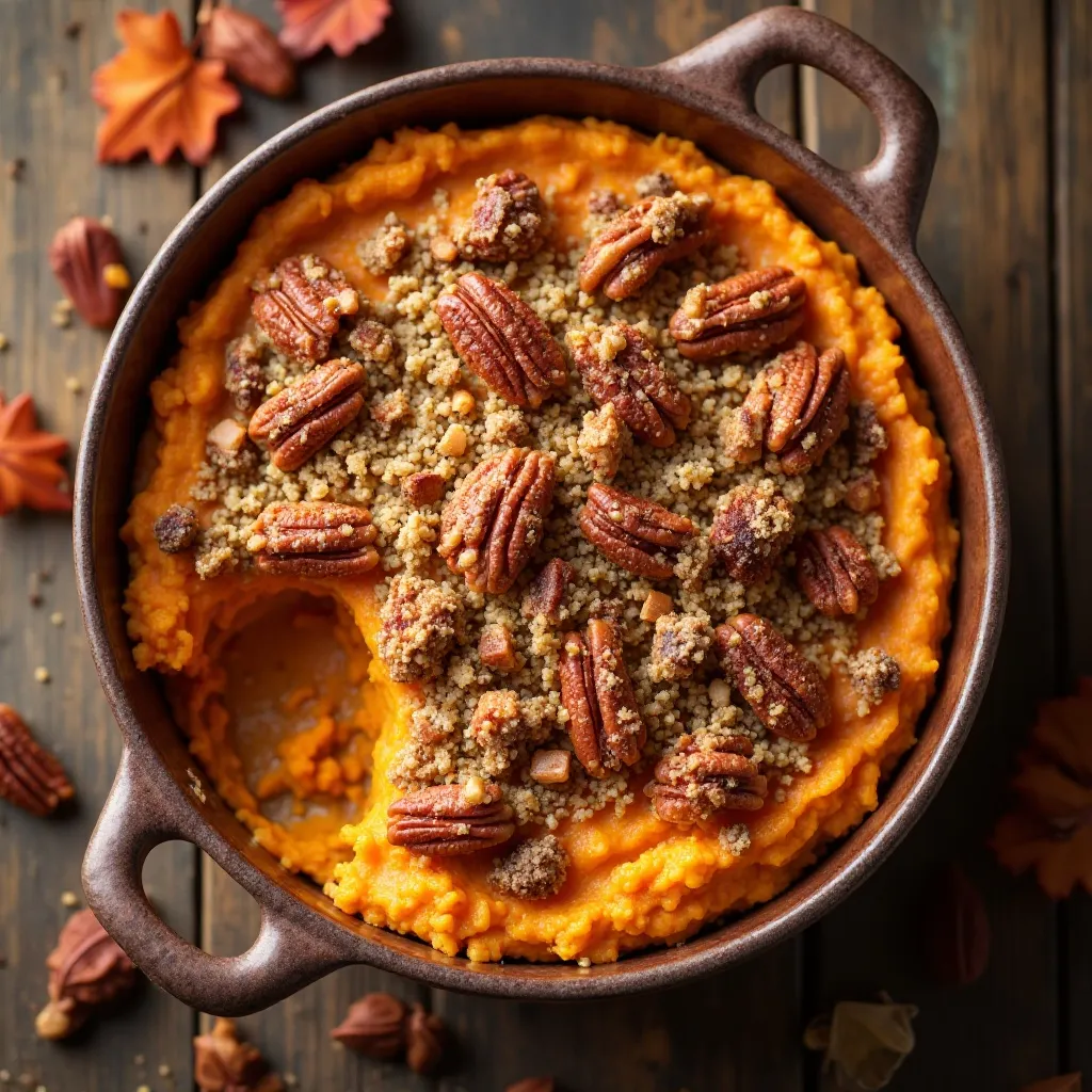 Sweet Potato Casserole with Pecan Streusel
