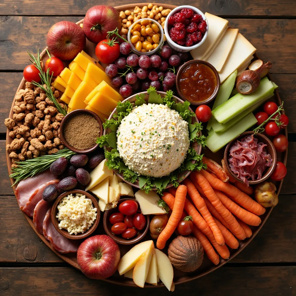 Thanksgiving Charcuterie Board with Cheese Ball