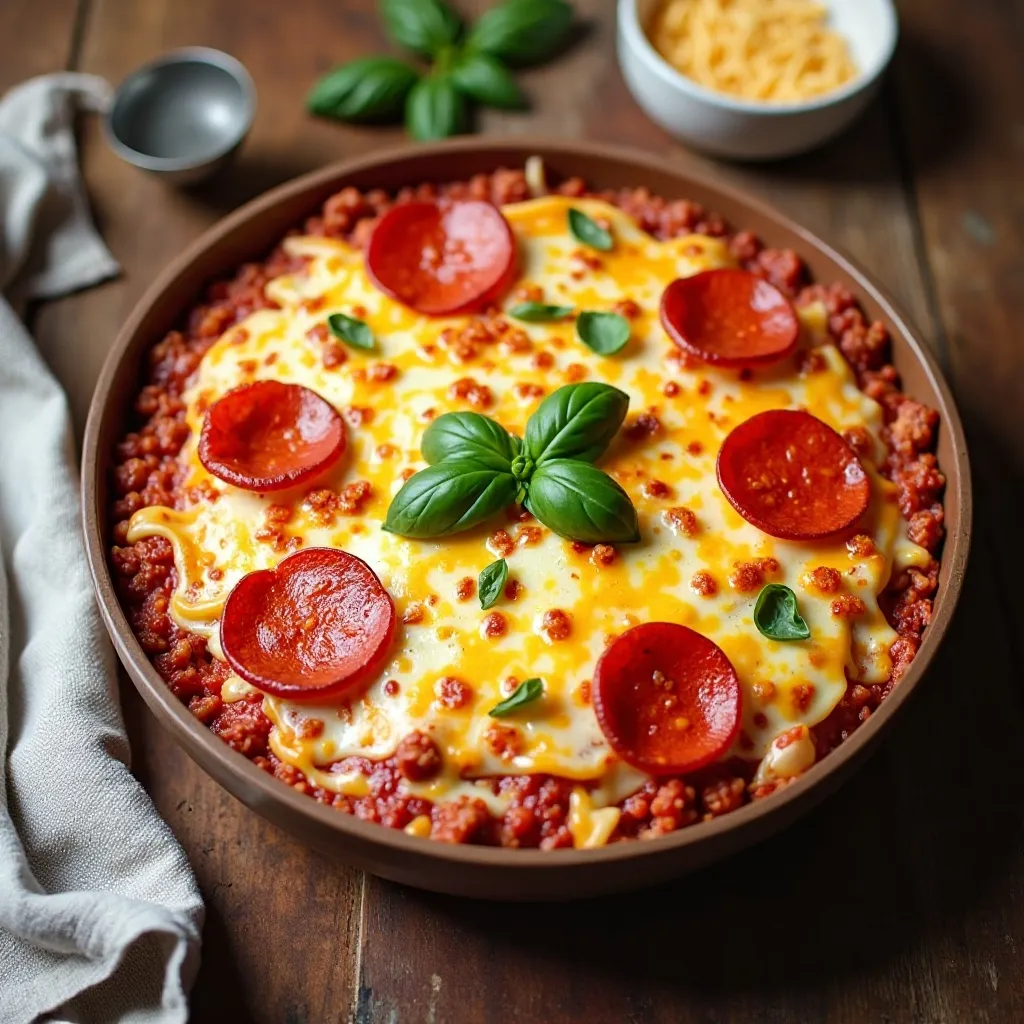 Classic Pepperoni Keto Pizza Casserole