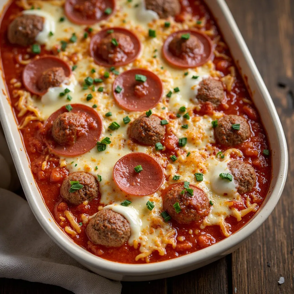 Meatball Pizza Casserole