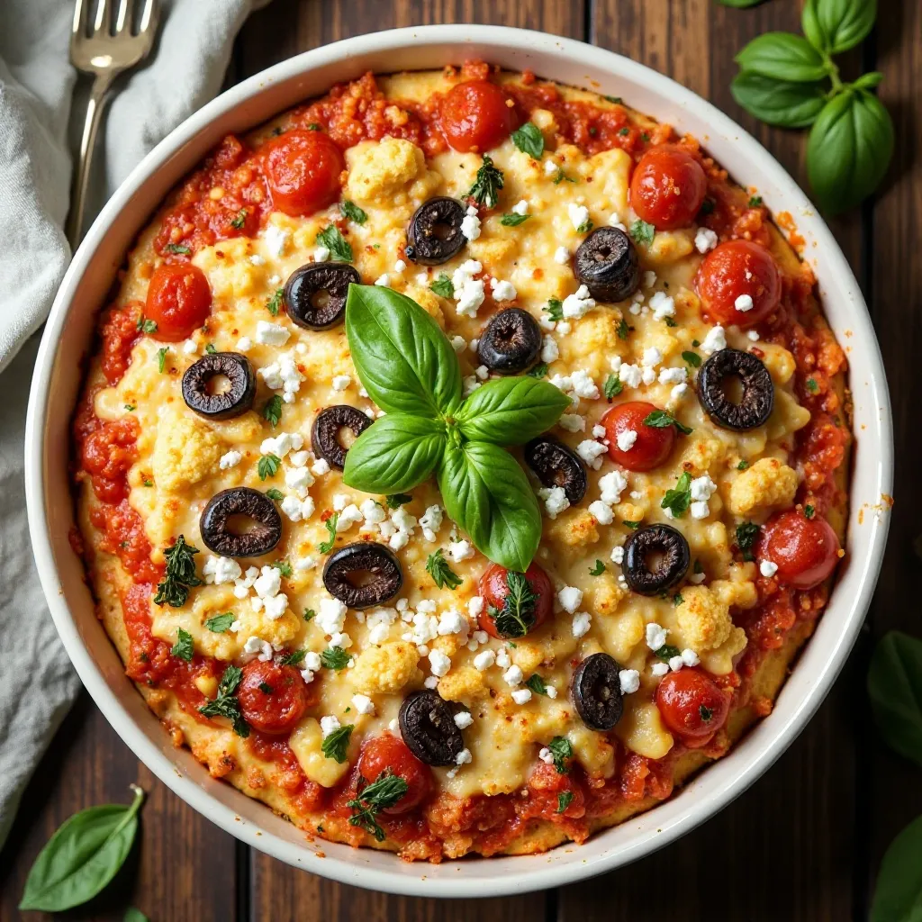 Vegetarian Keto Pizza Casserole