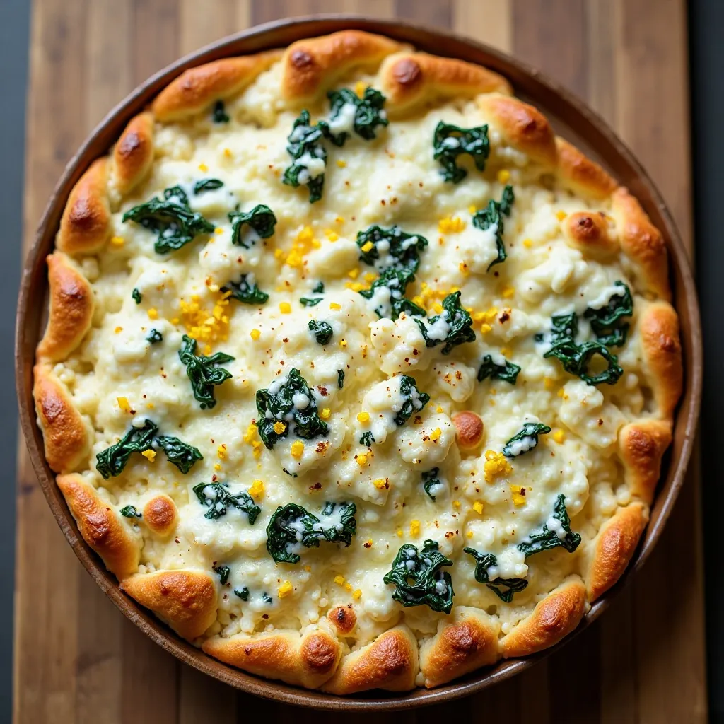 White Pizza Casserole with Spinach and Artichokes