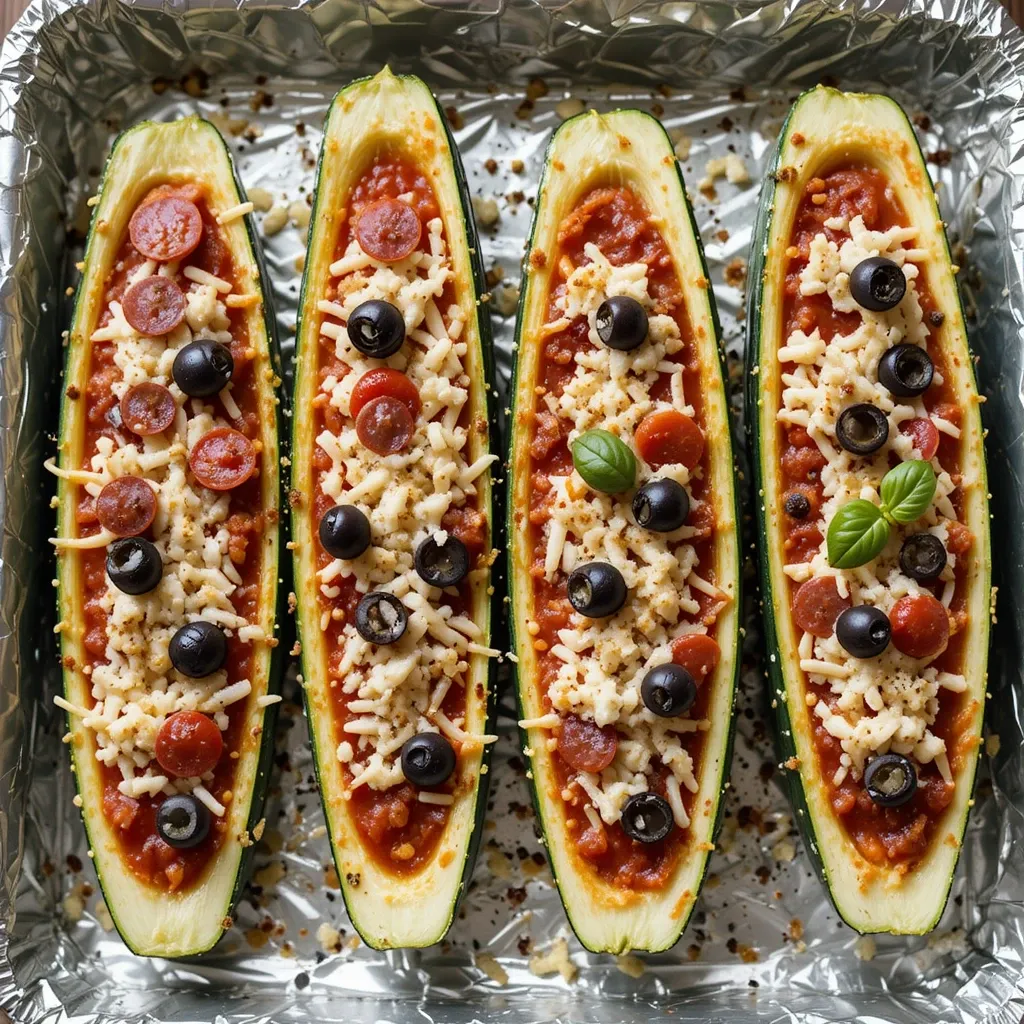 Zucchini Pizza Boats