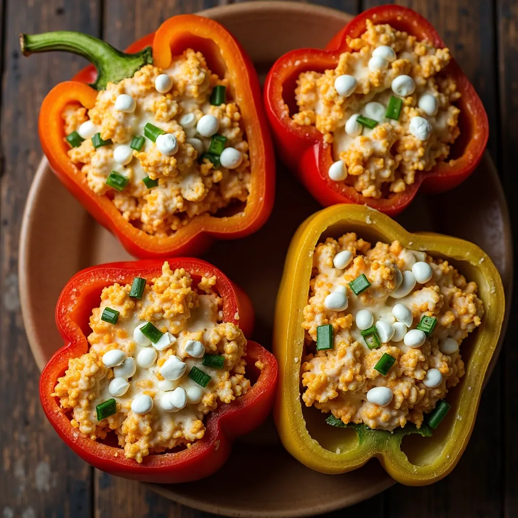 Buffalo Chicken Stuffed Peppers