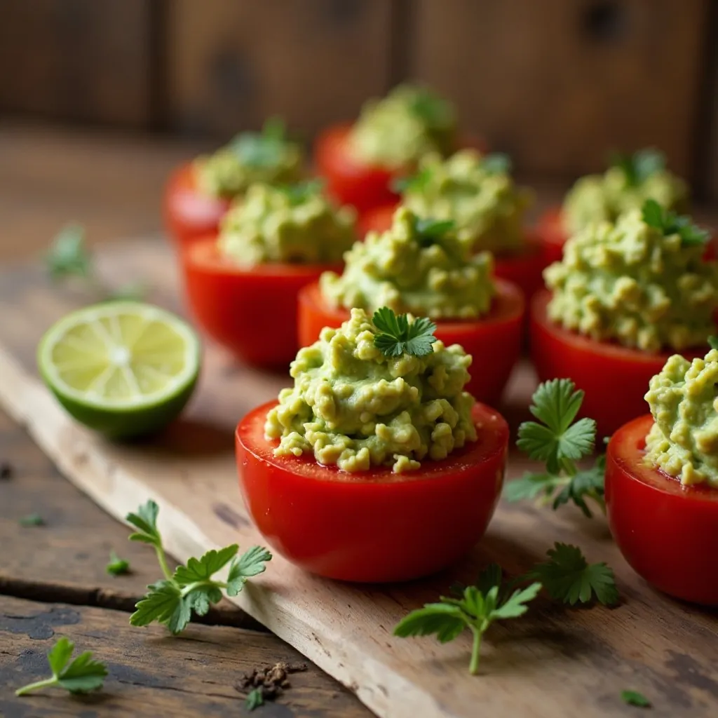 Guacamole-Stuffed Cherry Tomatoes