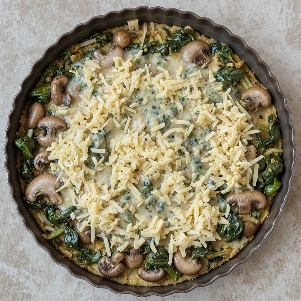 Spinach and Mushroom Crustless Quiche