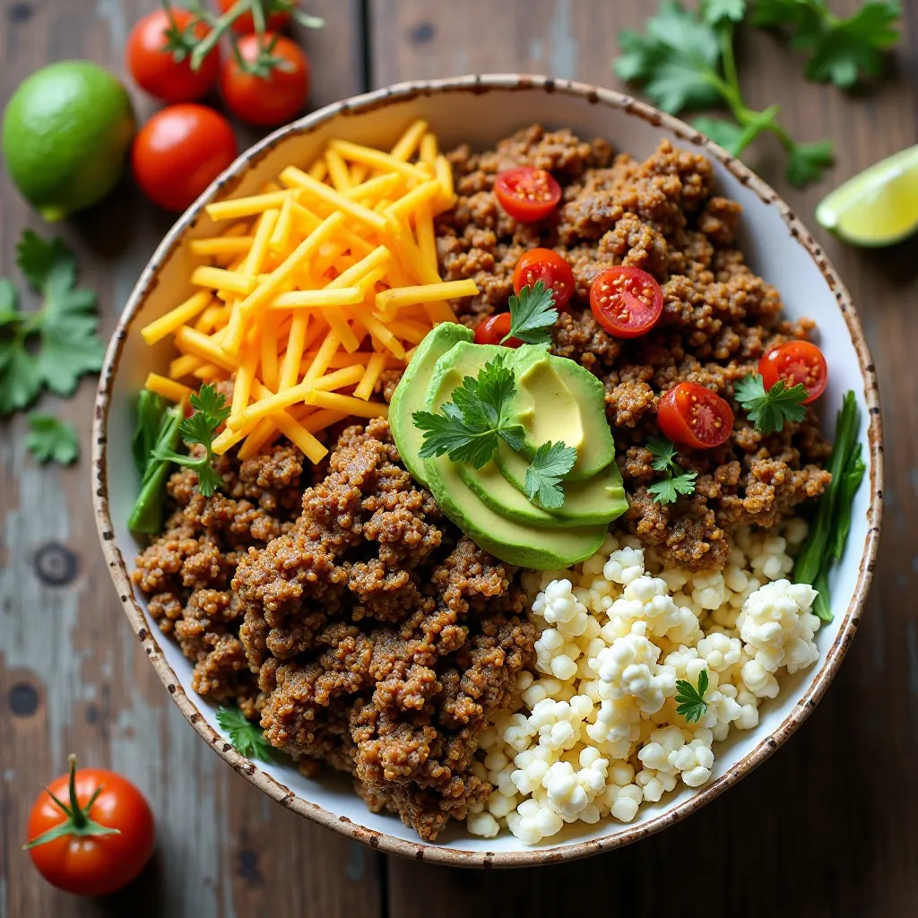 Taco-Seasoned Ground Beef Bowls