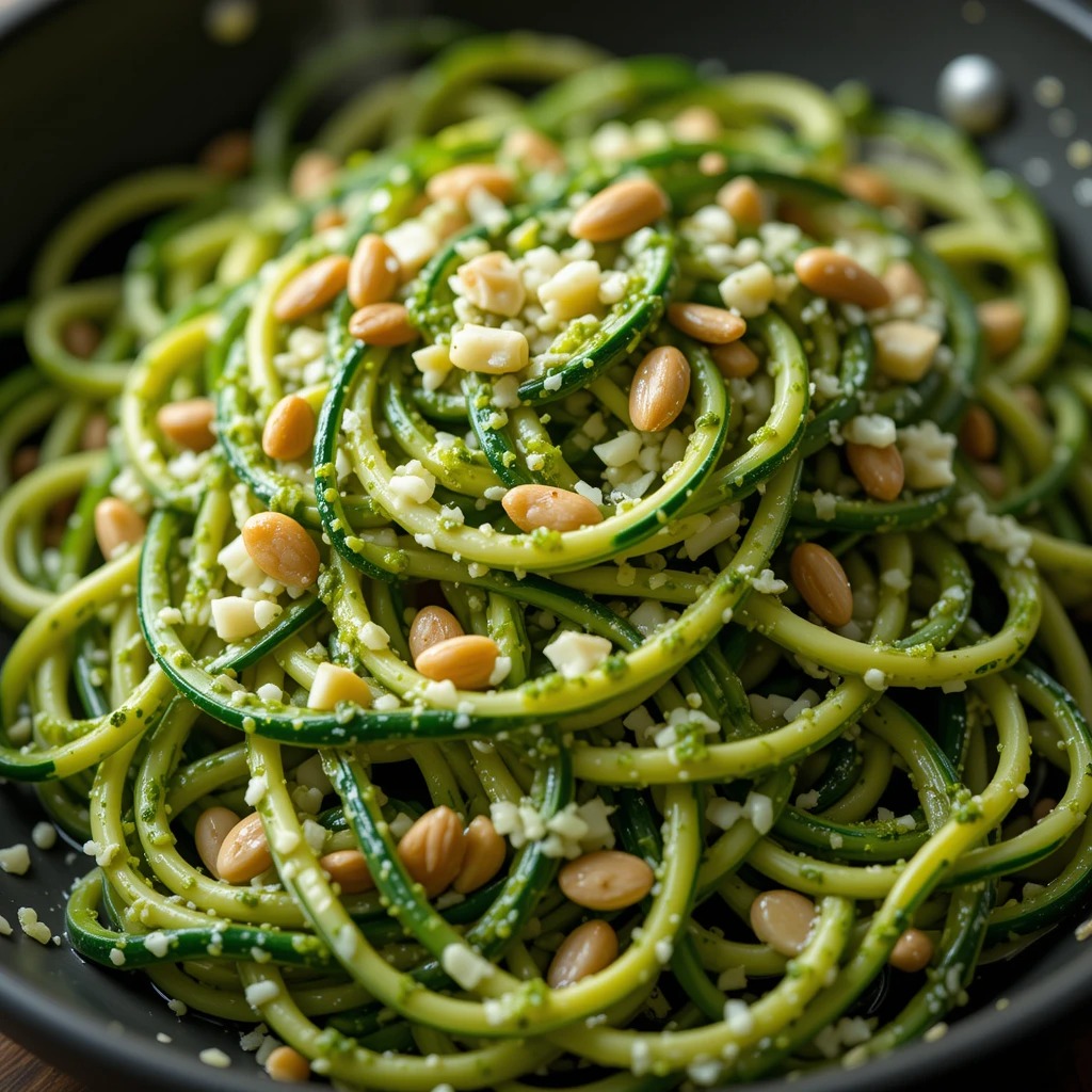 Zucchini Noodles with Creamy Pesto