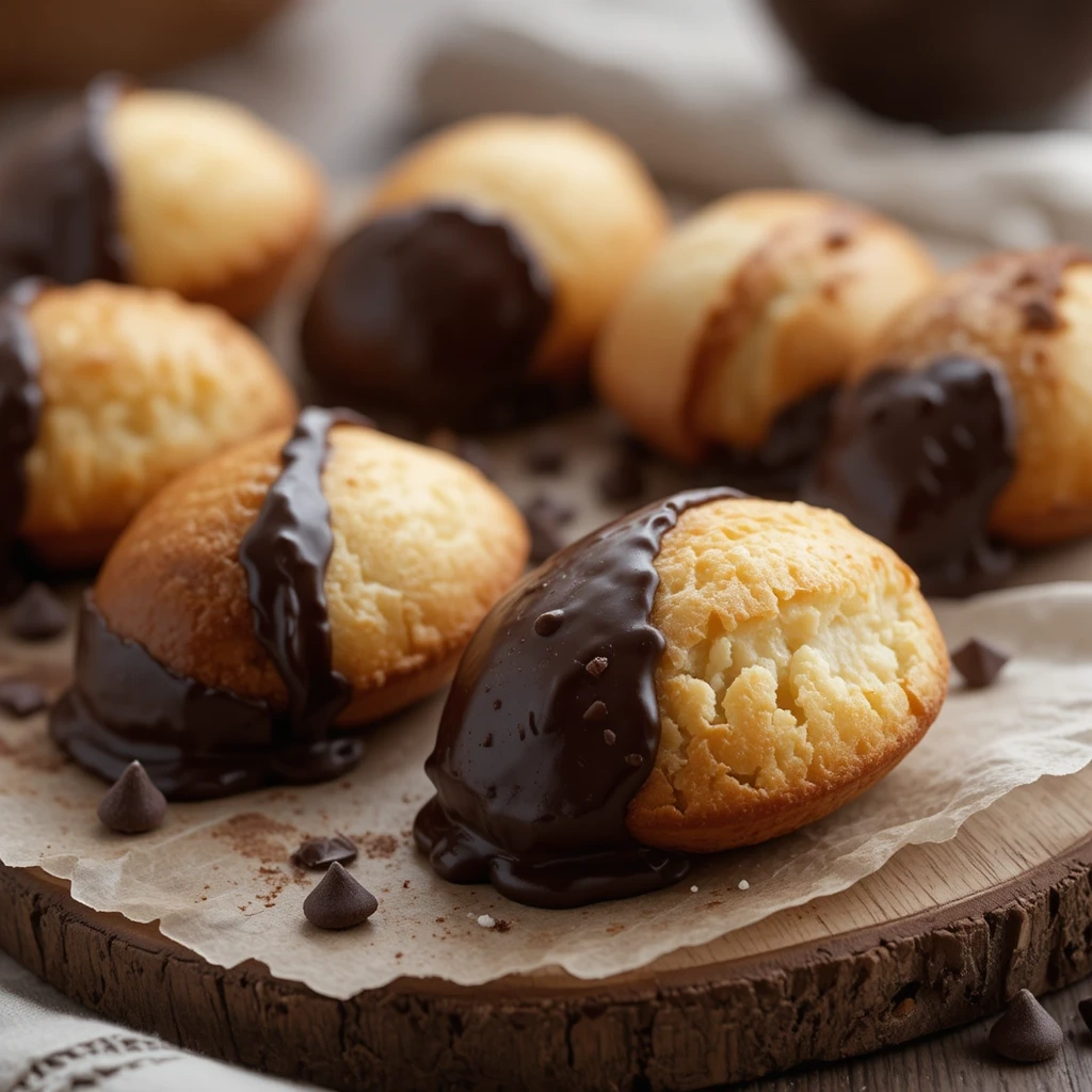 Chocolate Dipped Madeleines
