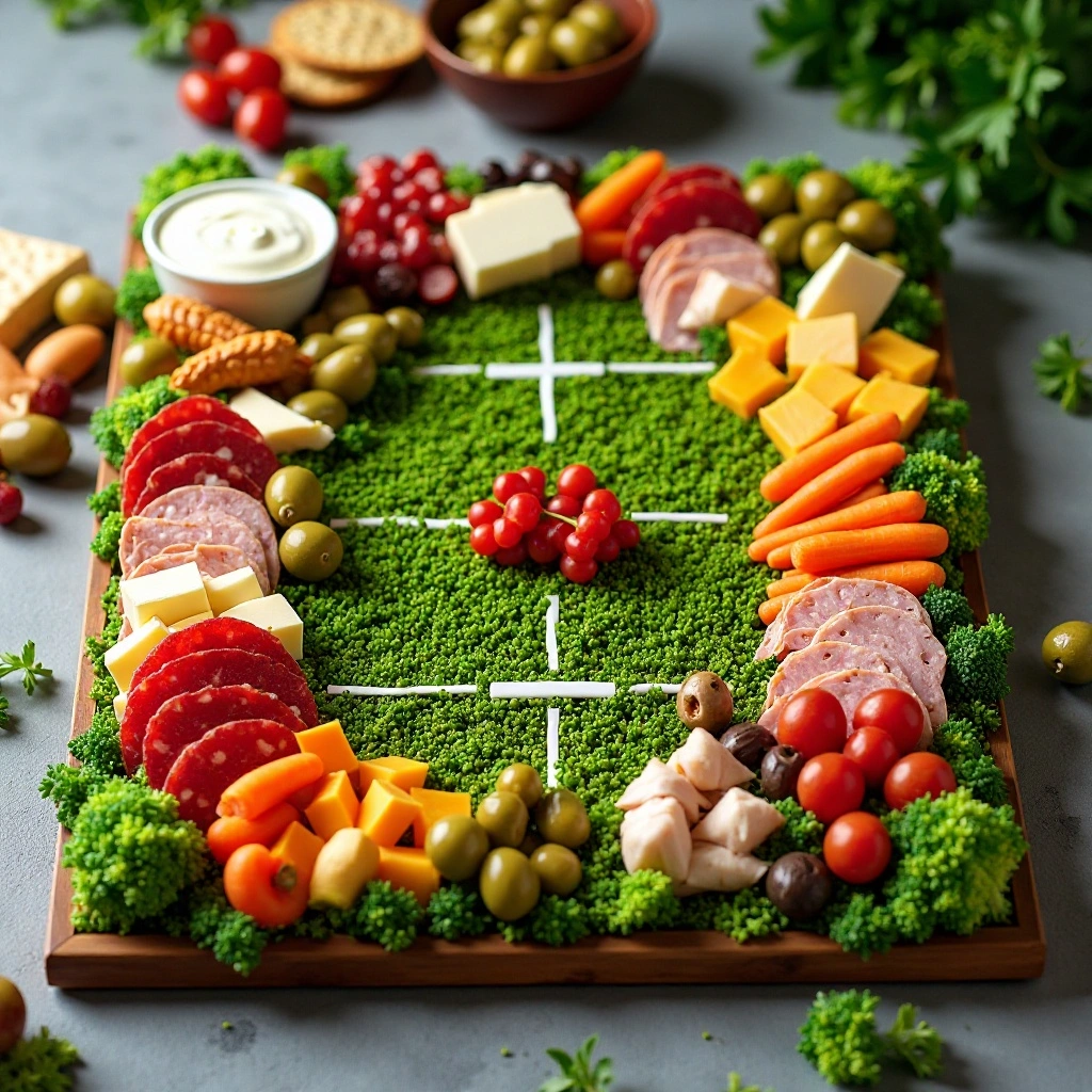 Classic Football Field Charcuterie Board