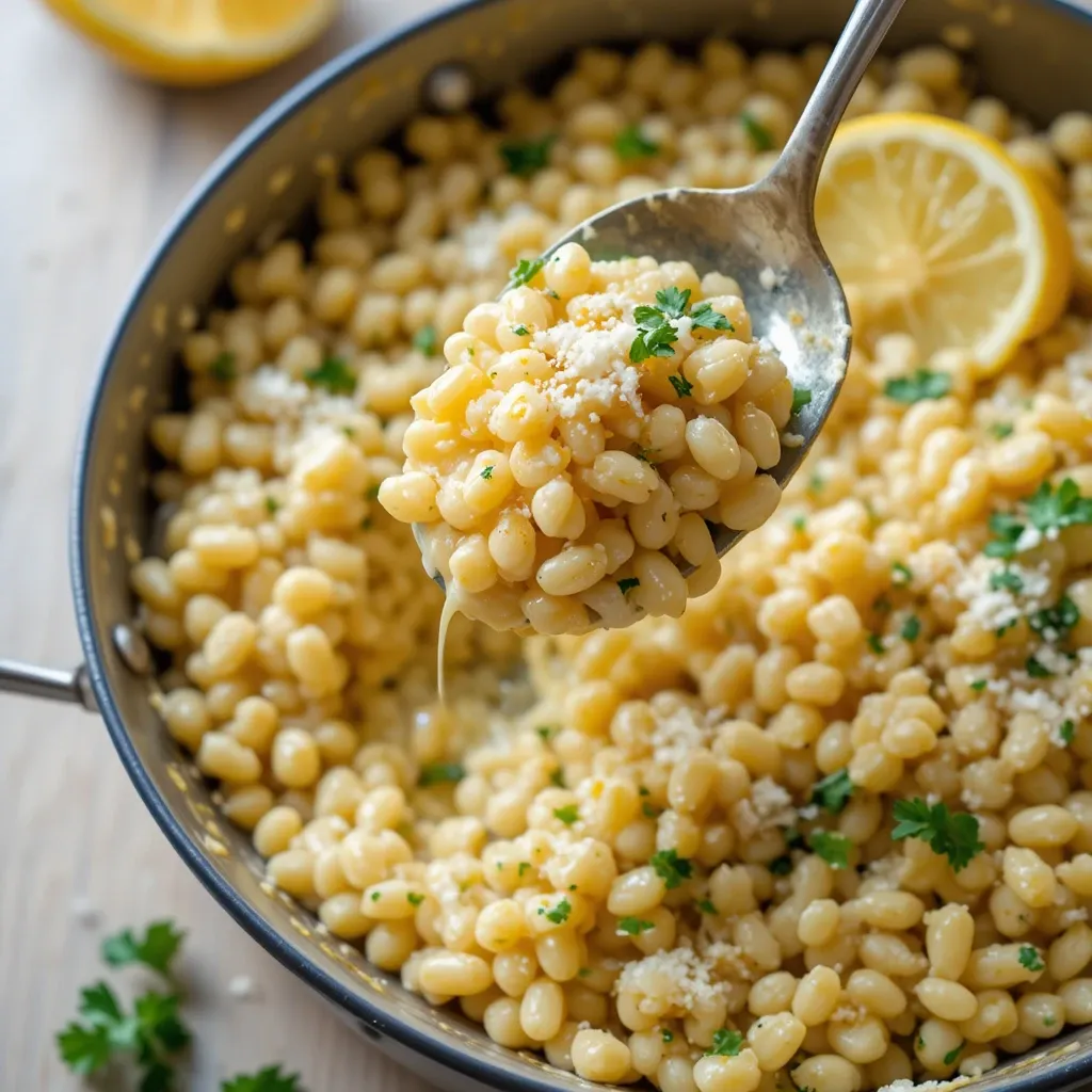 Creamy Lemon Garlic Orzo