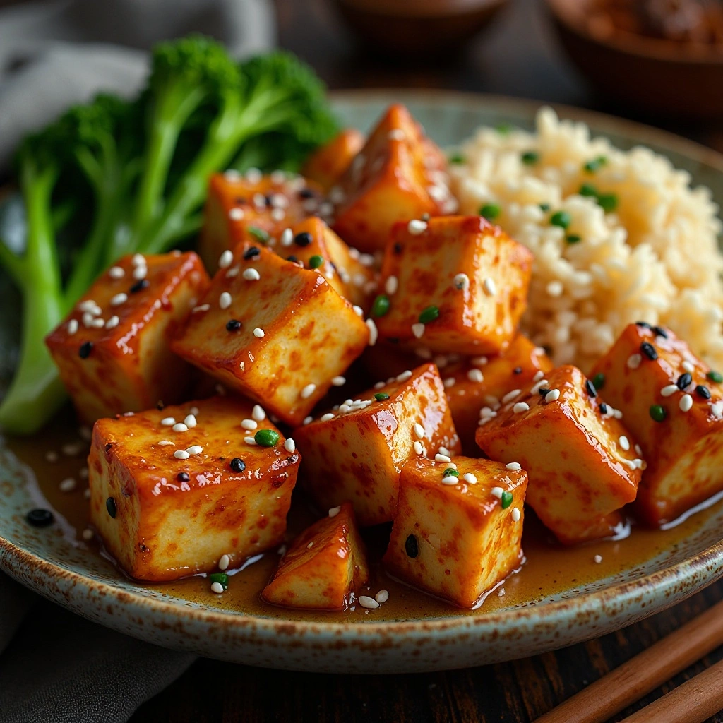 Crispy Sesame Glazed Tofu