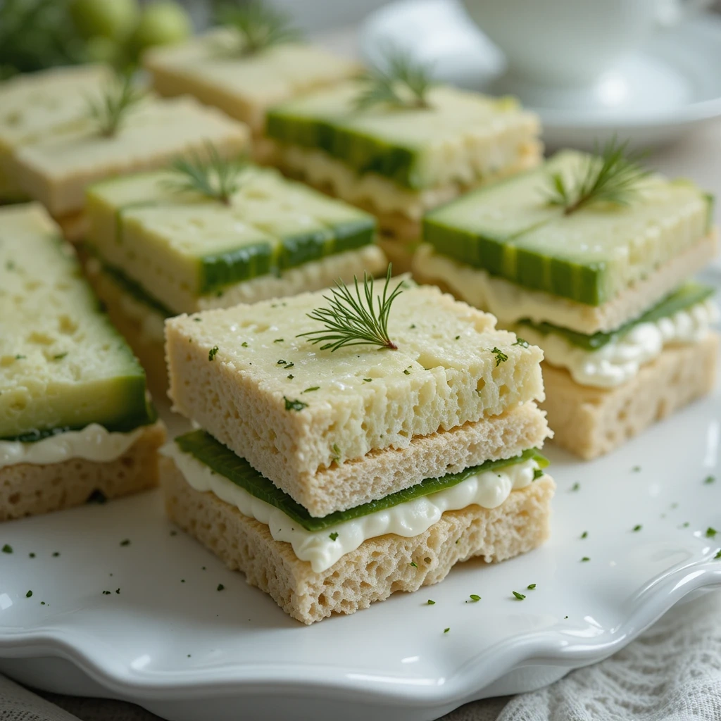 Cucumber Cream Cheese Tea Sandwiches