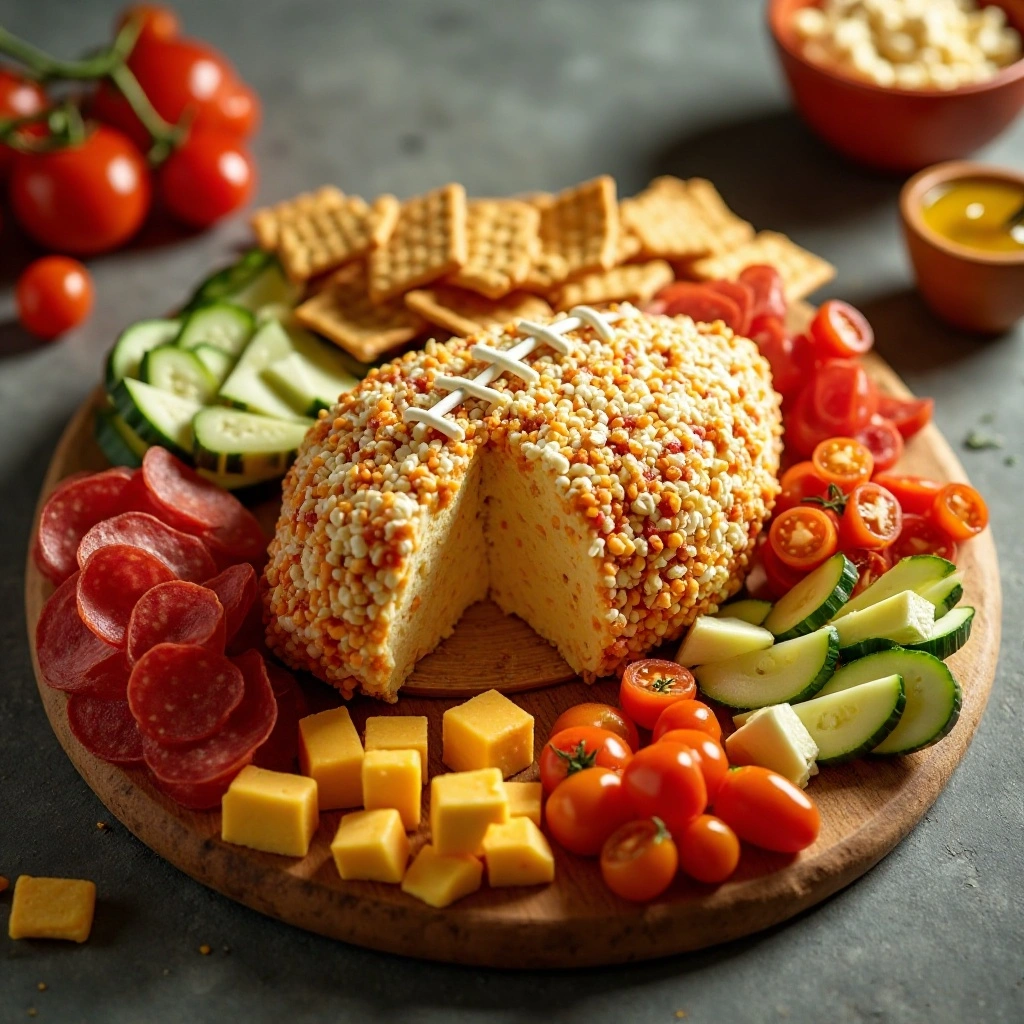 Football Cheese Ball Centerpiece Board