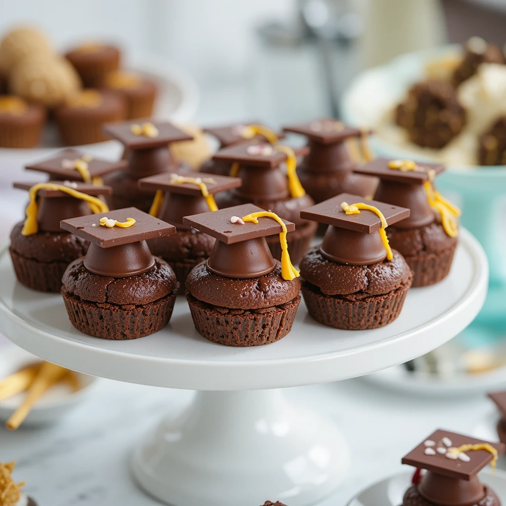 Graduation Cap Brownie Bites