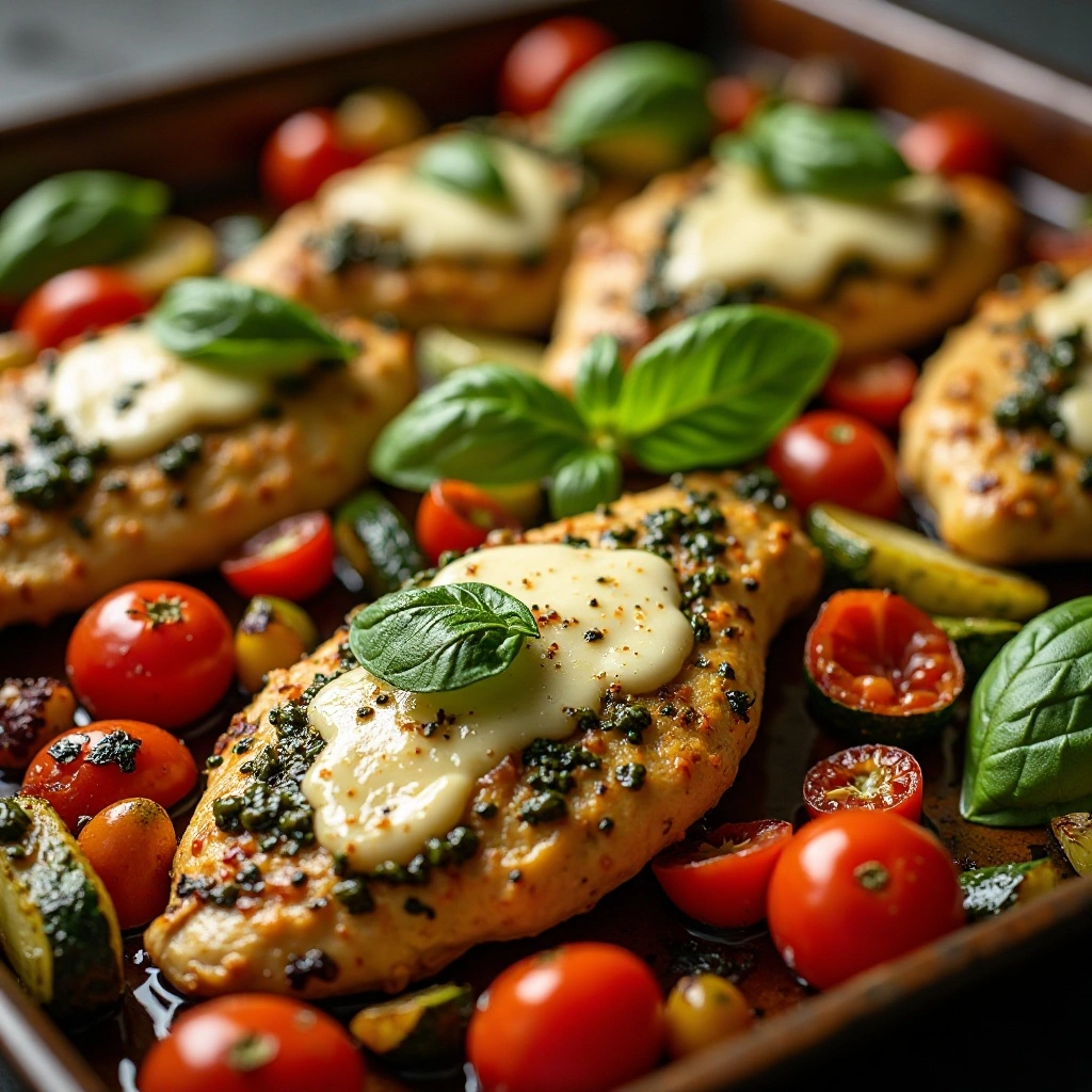 One-Pan Pesto Chicken with Vegetables