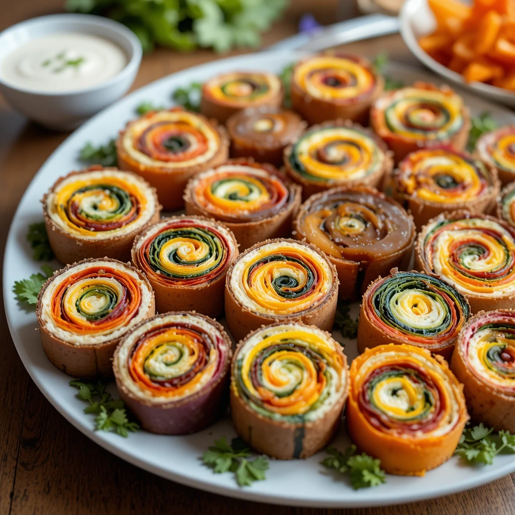 Rainbow Veggie Pinwheels